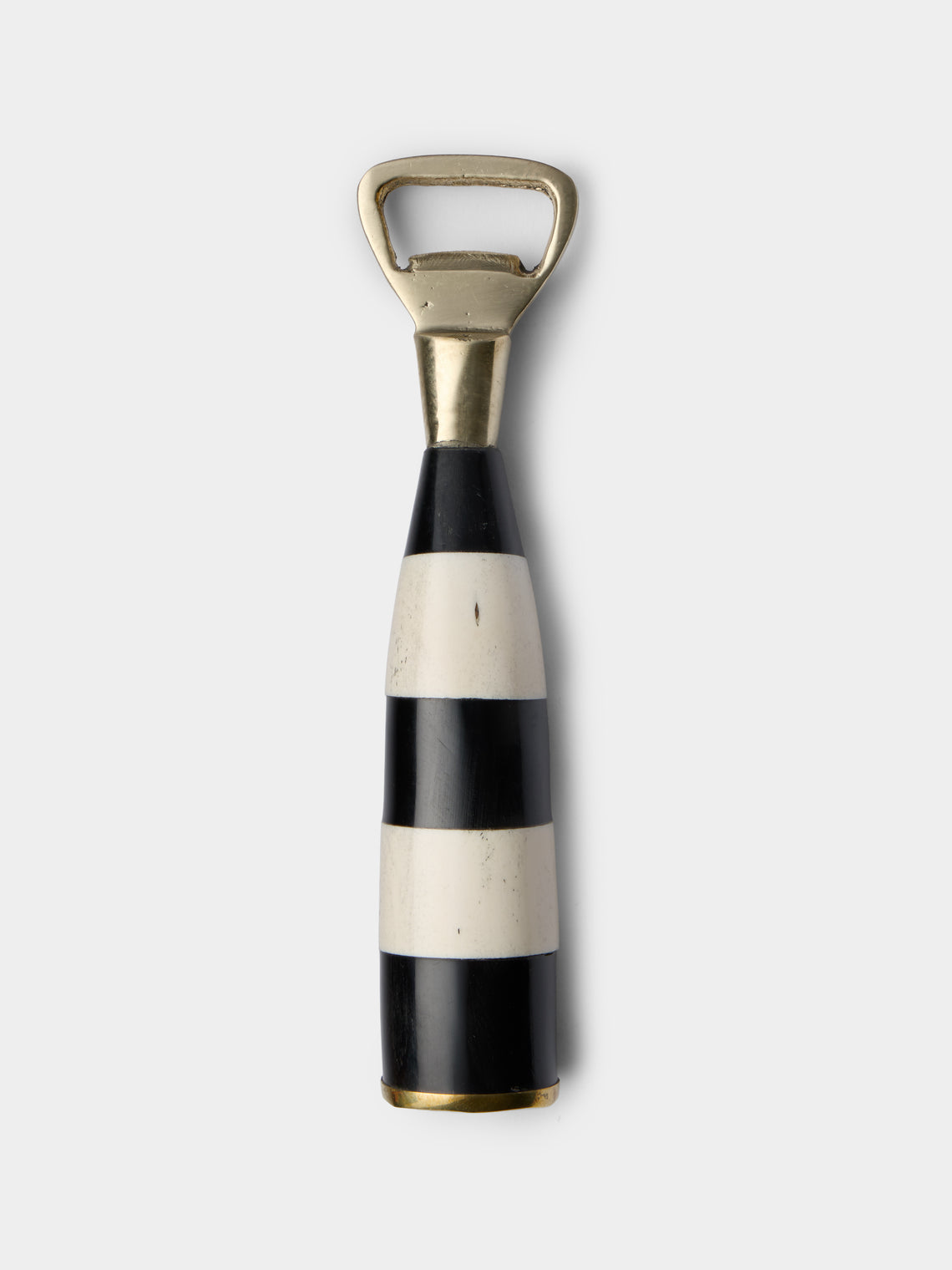 Poglia - Horn, Bone and Brass Bottle Opener - Black - ABASK - 