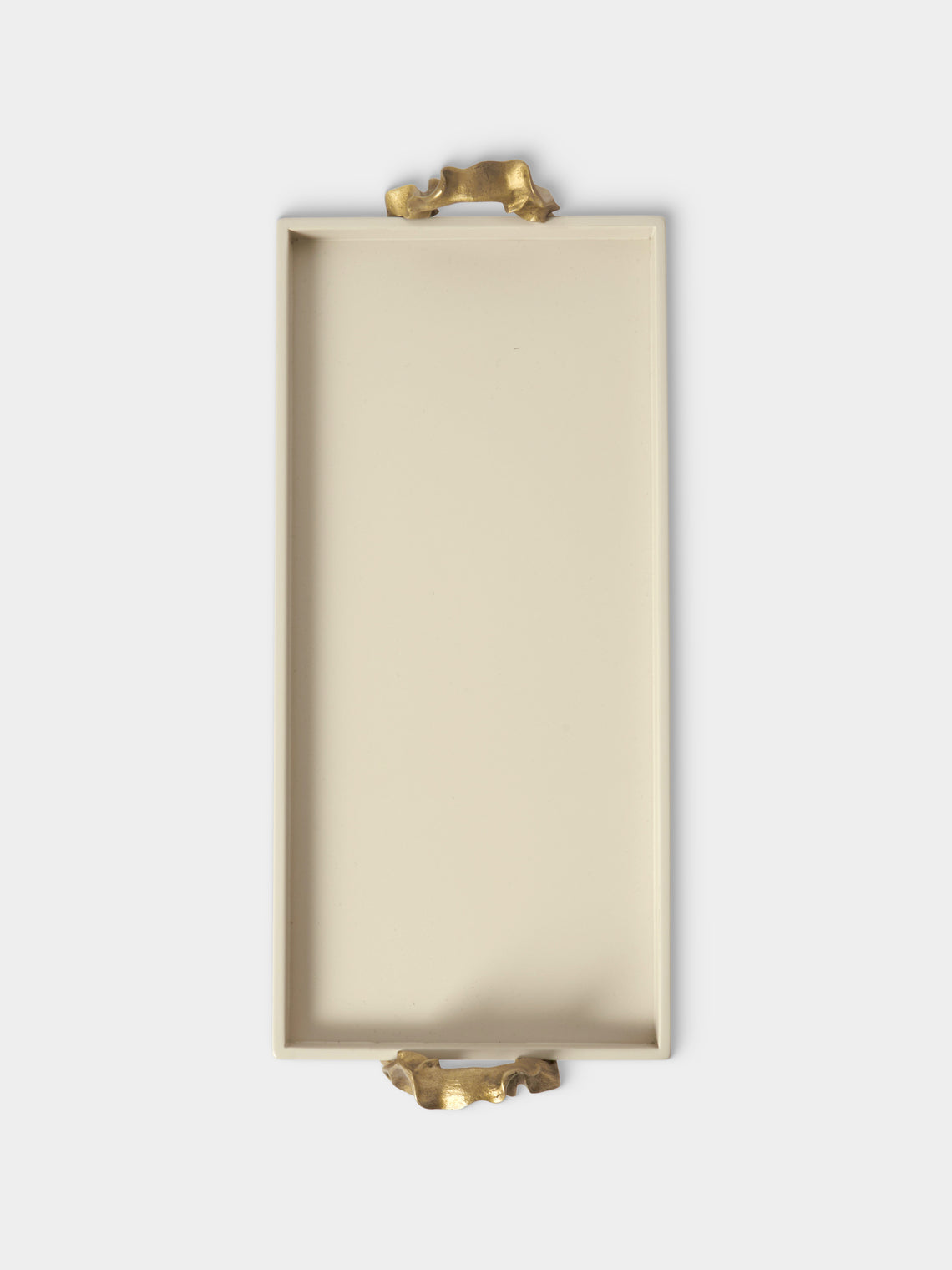 Viya - Saffron Lacquered Wood Vanity Tray (16.5in/42cm) - Ivory - ABASK