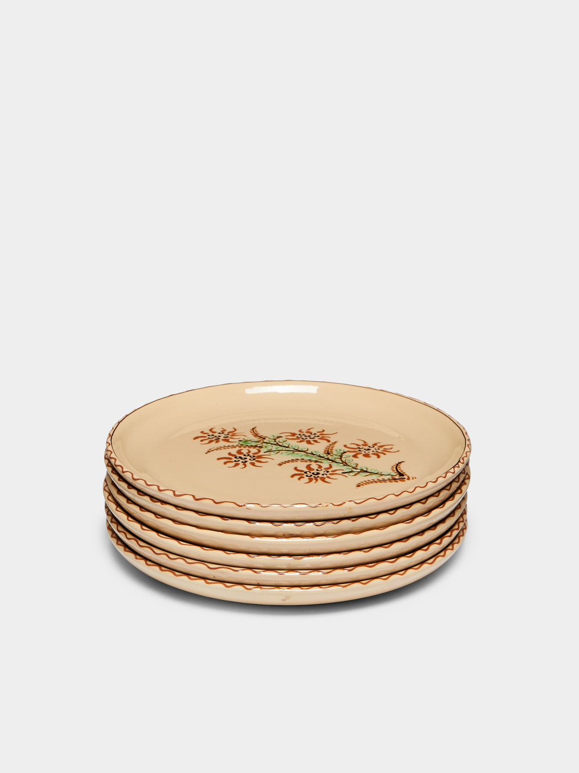 Poterie d’Évires - Flowers Hand-Painted Ceramic Small Plates (Set of 4) -  - ABASK