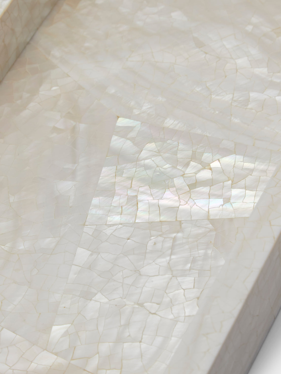 Objet Luxe - Atlantis Mother-of-Pearl Tray (10in/25cm) - White - ABASK