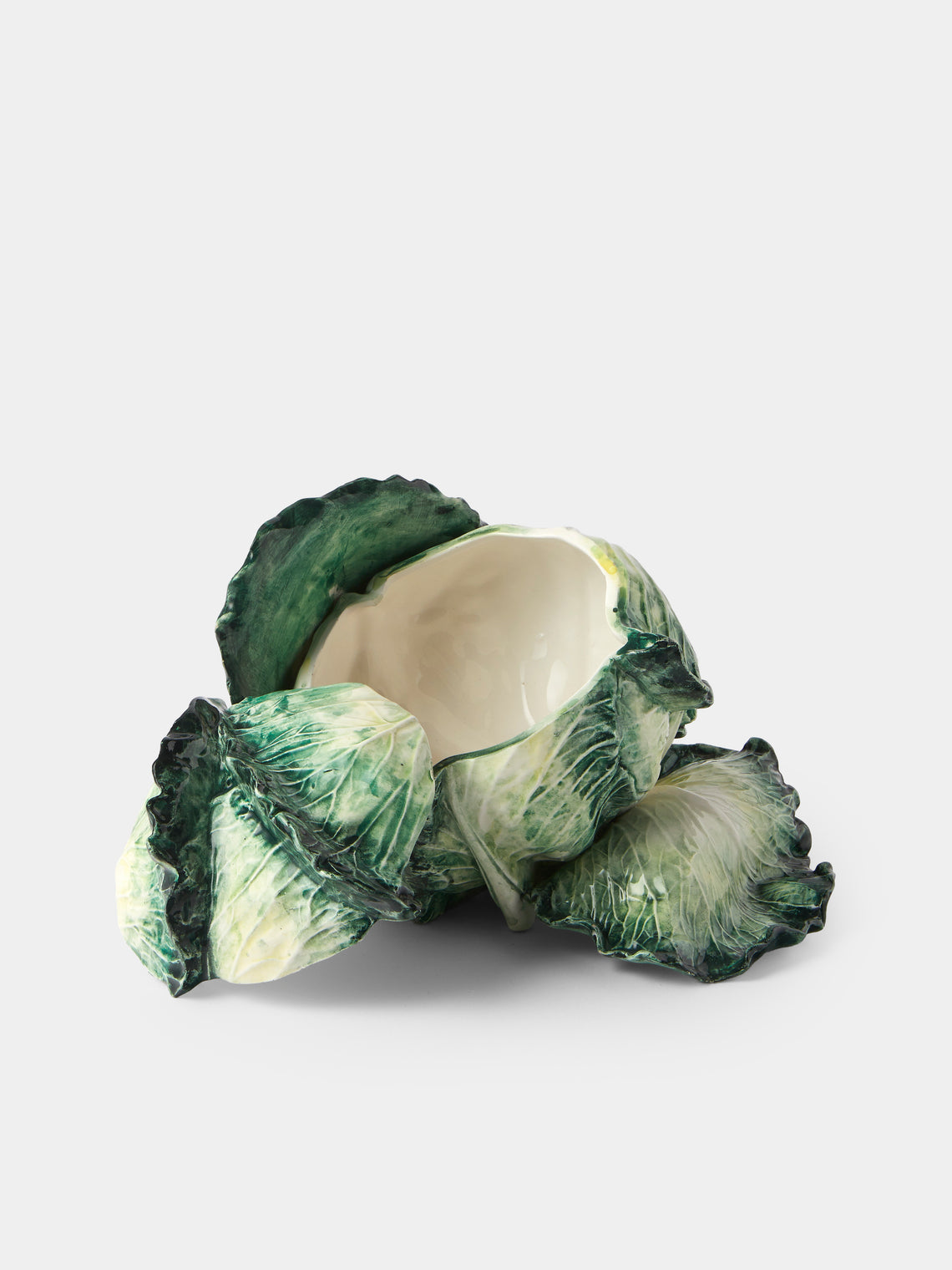 Antique and Vintage - 1940s Este Ceramiche Majolica Ceramic Cabbage Serving Tureen - Green - ABASK