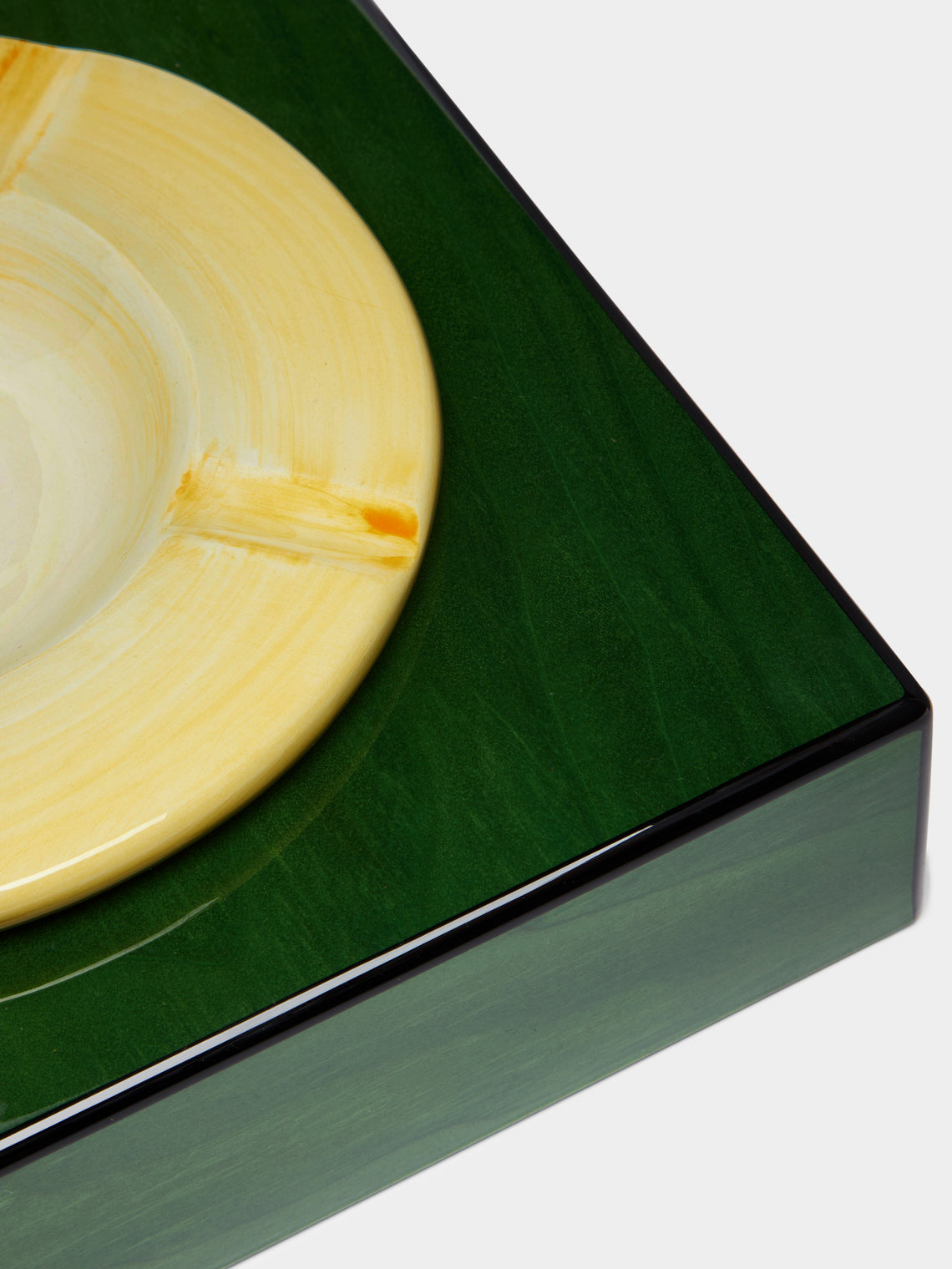 Morici - Roma Wood Ashtray - Green - ABASK