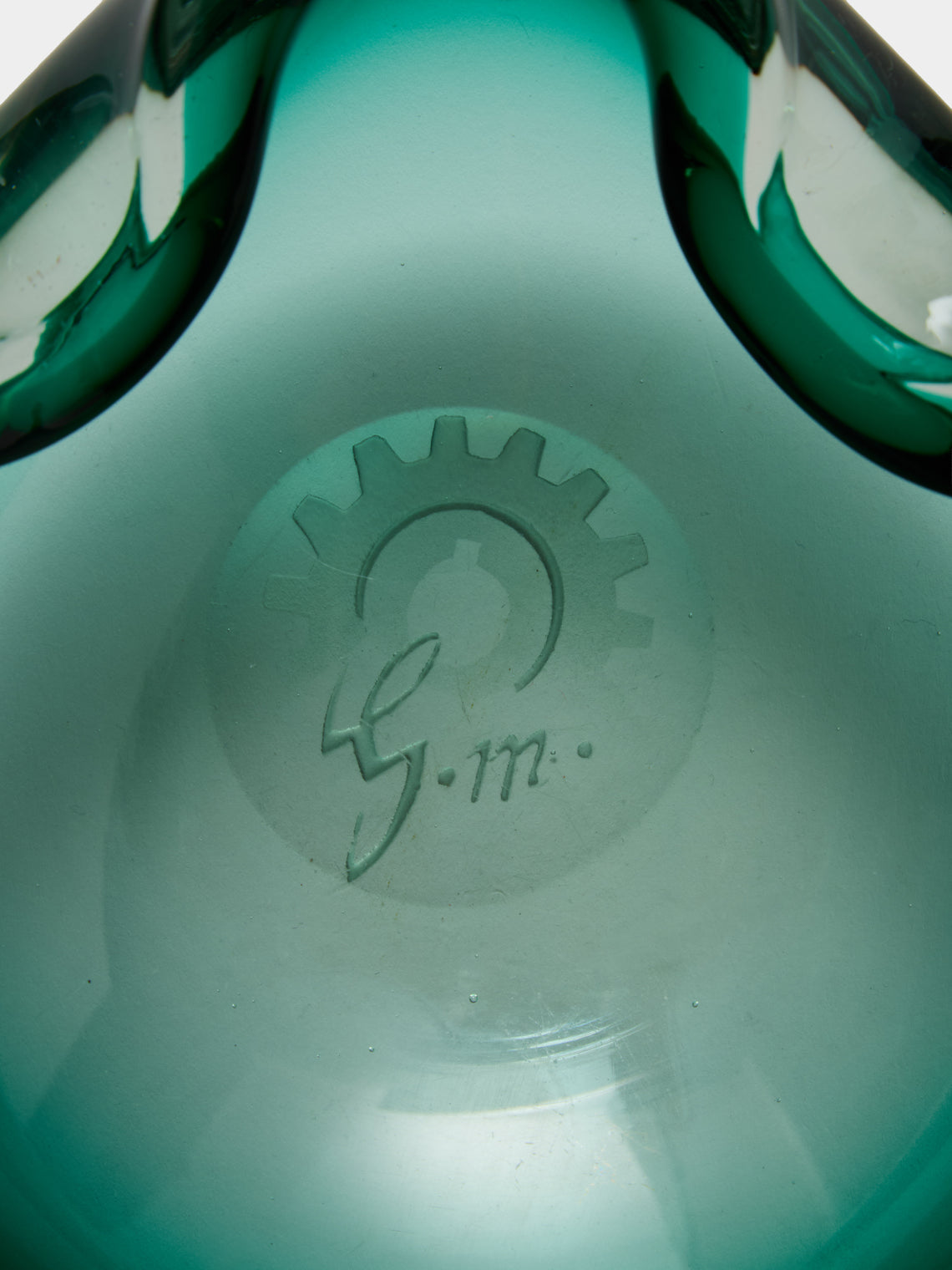 Antique and Vintage - Mid-Century Murano Glass Ashtray - Green - ABASK