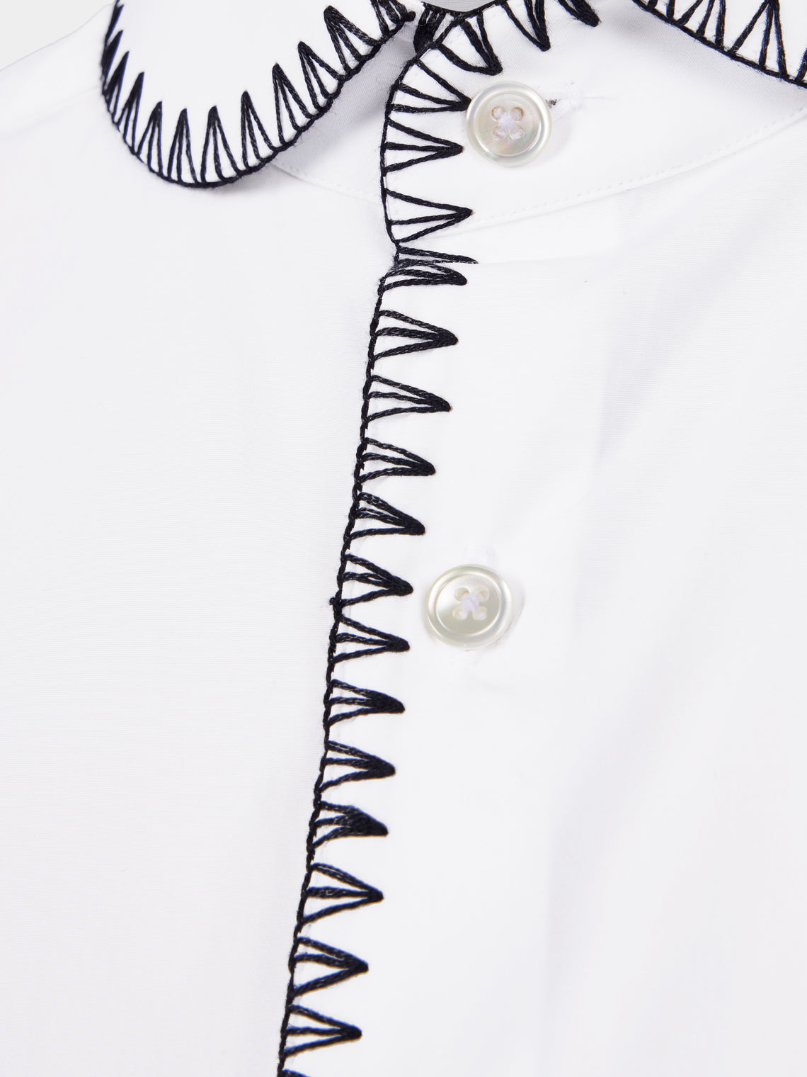 Sebline - Marocaine Hand-Embroidered Cotton Shirt | Size: L/XL - White - ABASK
