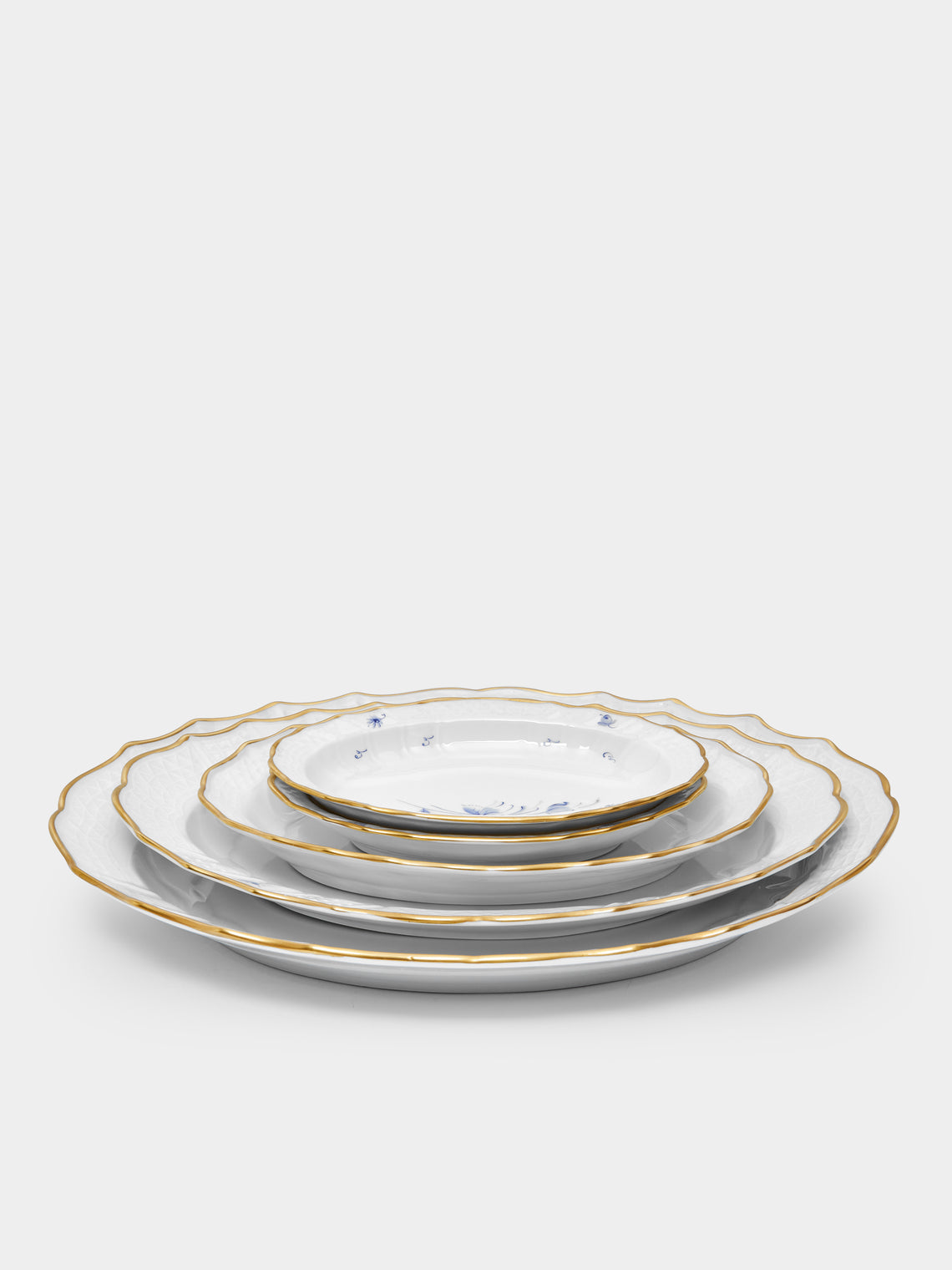 Antique and Vintage - 1960s Lorenz Hutschenreuther Hand-Painted Porcelain Serving Platters (Set of 5) -  - ABASK