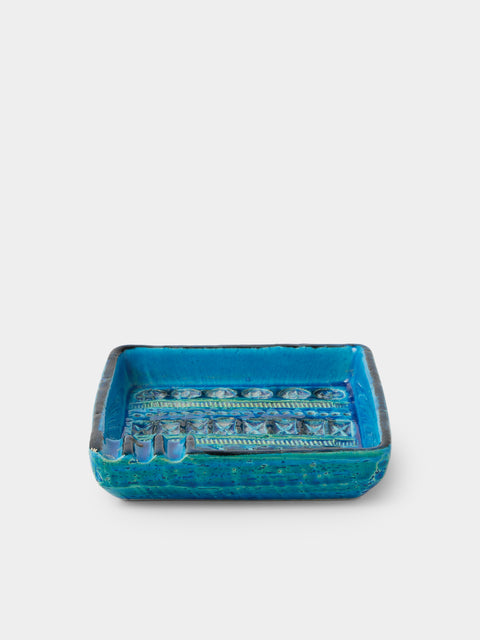 Antique and Vintage - 1970s Bitossi Ceramiche Rimini Blu Ceramic Ashtray - Blue - ABASK - 