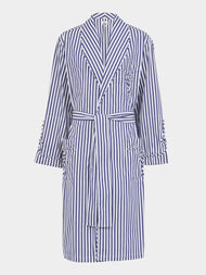 Sebline - Frogging Hand-Embroidered Cotton Robe - Blue - ABASK - 