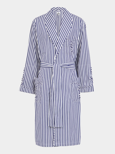 Sebline - Frogging Hand-Embroidered Cotton Robe - Blue - ABASK - 