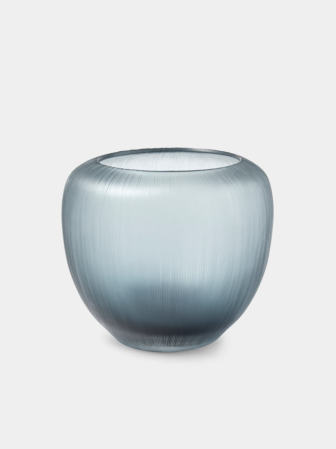 Micheluzzi Glass - Goccia Oceano Millerighe Hand-Blown Murano Glass Vase (8.5in/22cm) - Black - ABASK - 