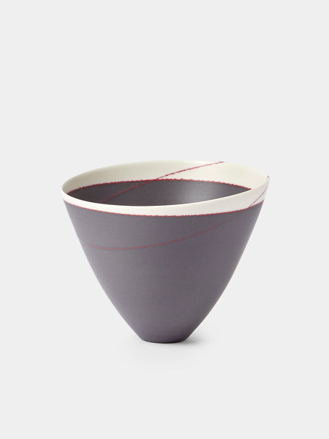 Paul James Ceramics - Fractured Reality Hand-Thrown Ceramic Bowl - Gray - ABASK - 