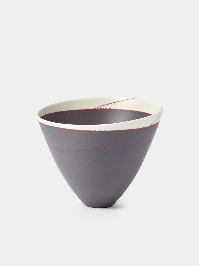 Paul James Ceramics - Fractured Reality Hand-Thrown Ceramic Bowl - Gray - ABASK - 