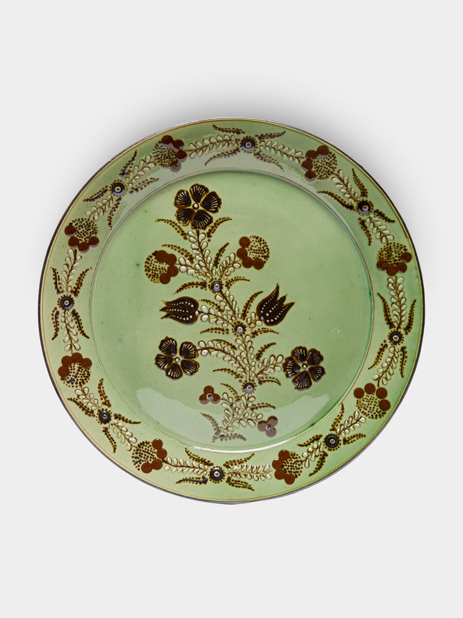 Poterie d’Évires - Flowers Hand-Painted Ceramic Round Serving Plate -  - ABASK - 