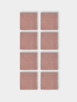 Chamois - | Set of 8 | Stripe Block-Printed Cotton Napkins - Red - ABASK - 