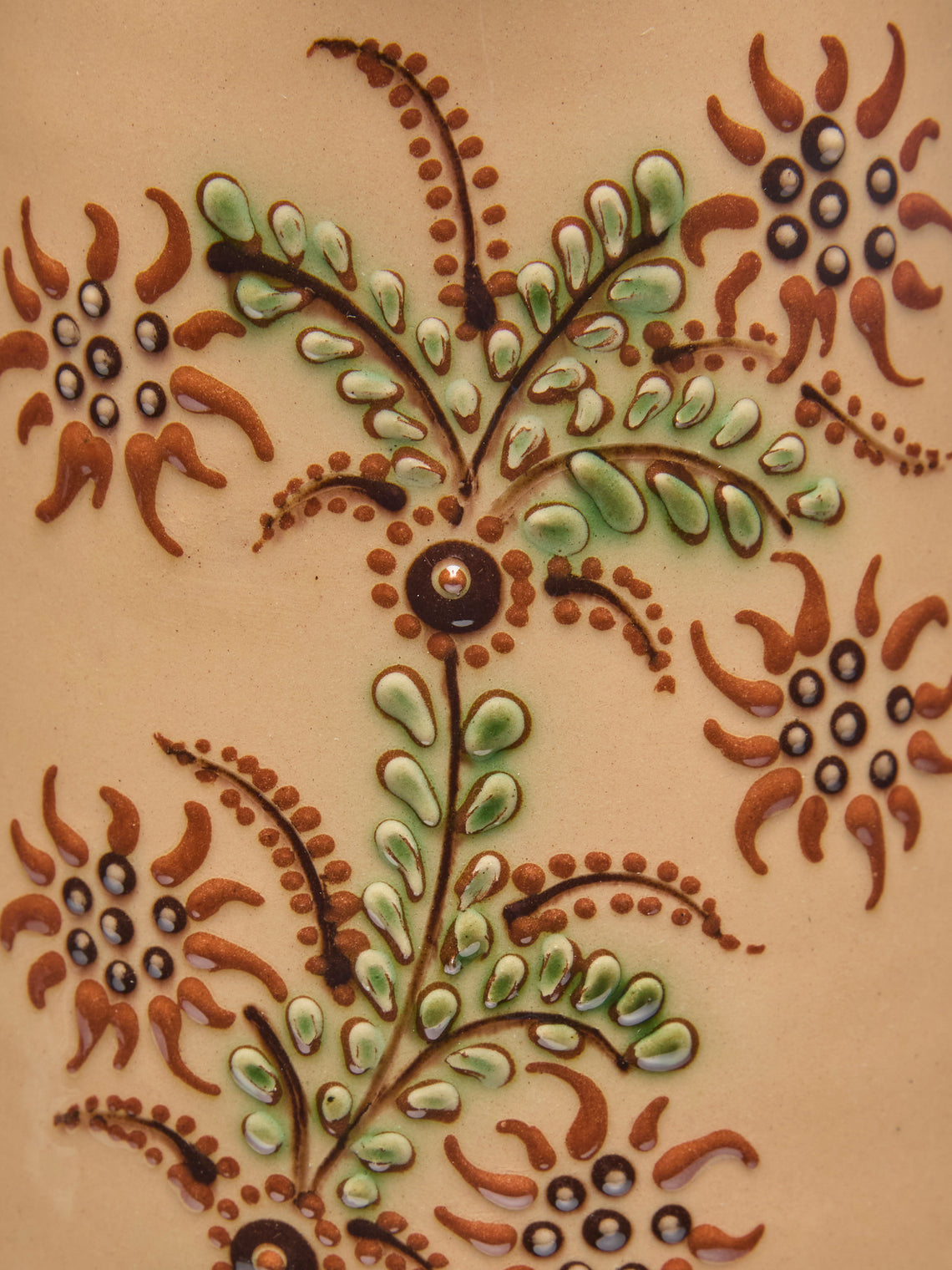 Poterie d’Évires - Flowers Hand-Painted Ceramic Large Milk Jug - Cream - ABASK