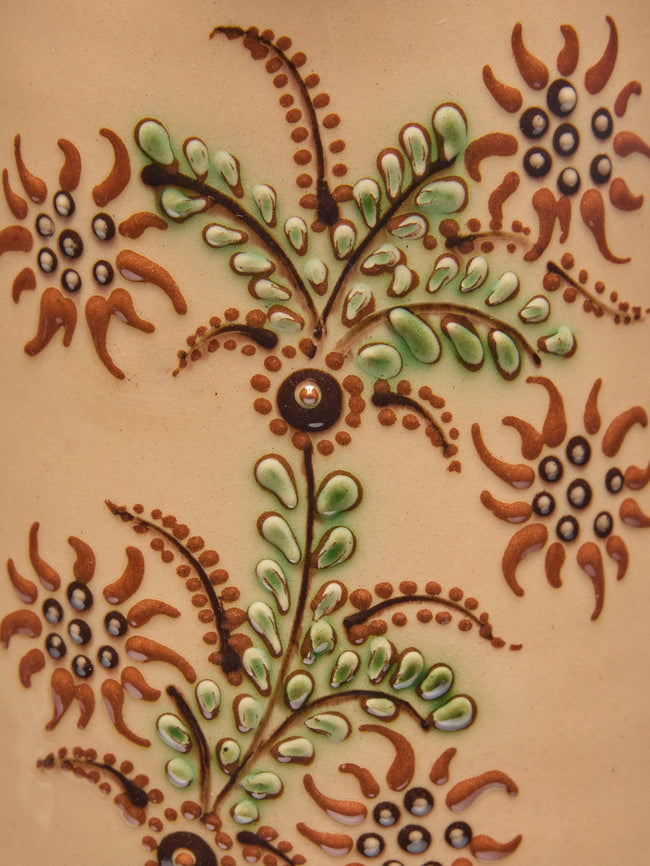 Poterie d’Évires - Flowers Hand-Painted Ceramic Large Milk Jug - Cream - ABASK