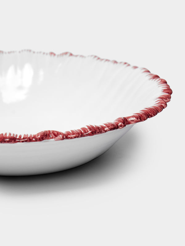 Atelier Soleil - Combed Edge Hand-Painted Ceramic Bowls (Set of 4) -  - ABASK