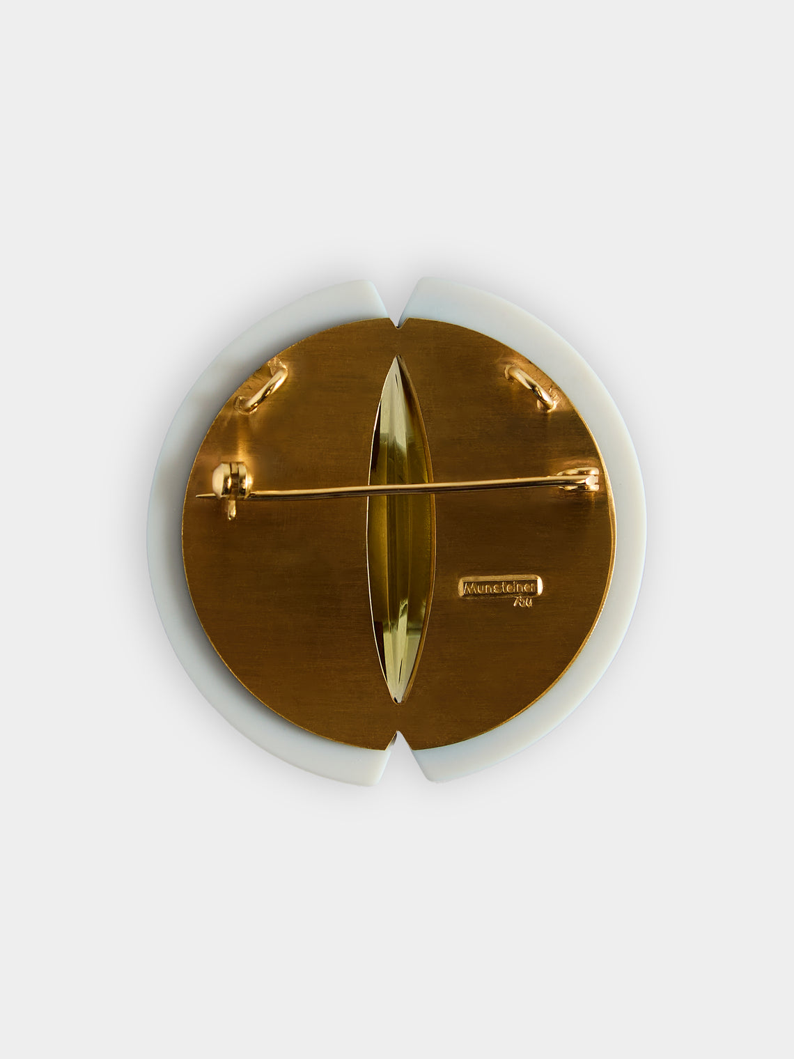 Mahnaz Collection - Vintage 1970 Atelier Munsteiner Erotika 18-Karat Yellow Gold, Yellow Beryl and Agate Pendant Brooch -  - ABASK