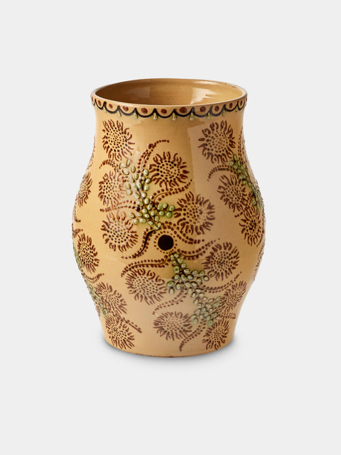 Poterie d’Évires - Flowers Hand-Painted Ceramic Vase (8in/20cm) - Cream - ABASK - 