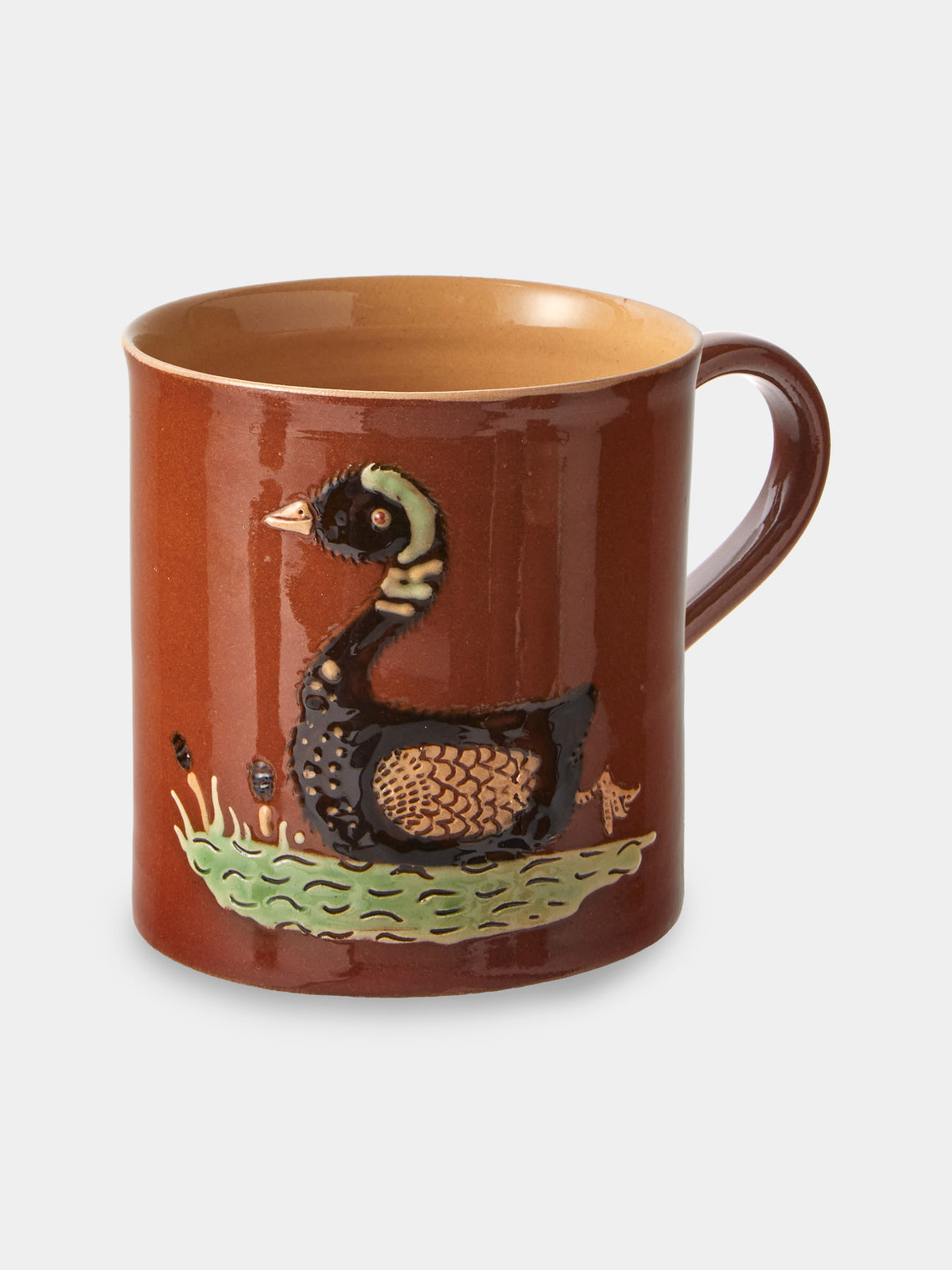 Poterie d’Évires - Animals Hand-Painted Ceramic Mugs (Set of 4) - Light Brown - ABASK