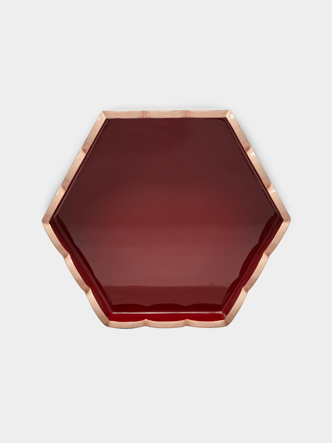 Scarlett And Sallis - Lacquered Wood Small Scalloped Tray -  - ABASK - 