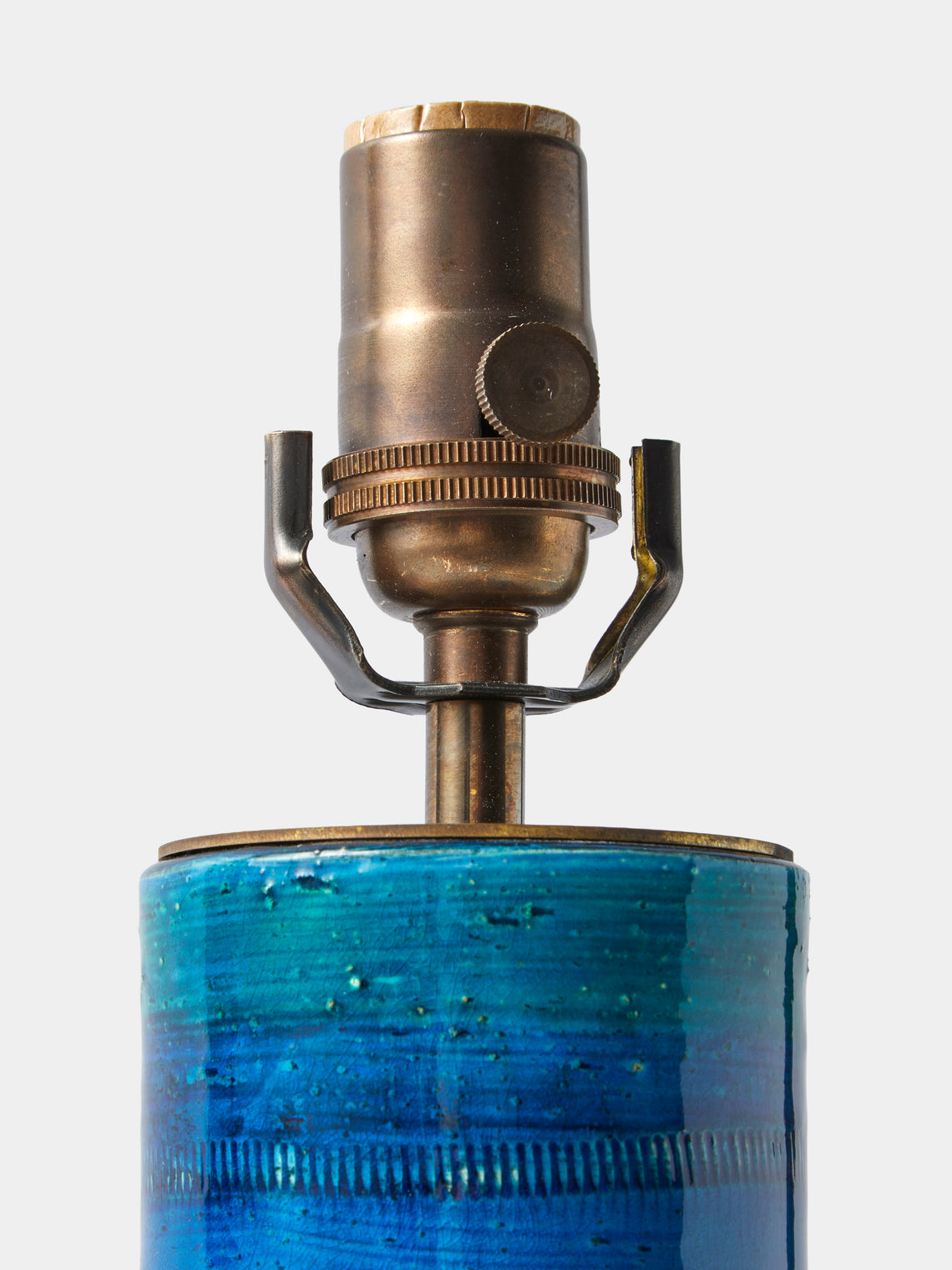 Antique and Vintage - 1970s Bitossi Ceramiche Rimini Blu Ceramic Table Lamp - Blue - ABASK