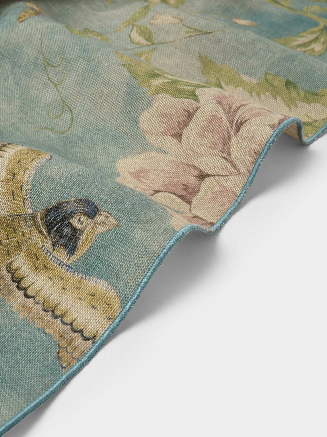 Borgo delle Tovaglie - Filo Affresco Embroidered Linen Rectangular Tablecloth (126in/3.2m) - Blue - ABASK