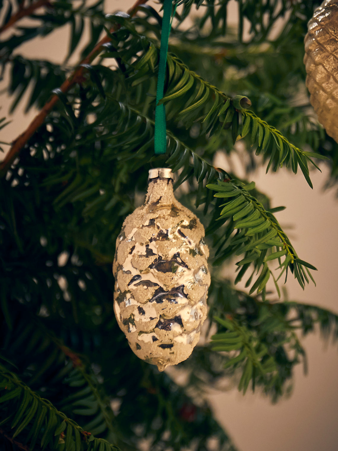 Antique and Vintage - Early-20th-Century Pinecones Glass Baubles (Set of 14) - Silver - ABASK
