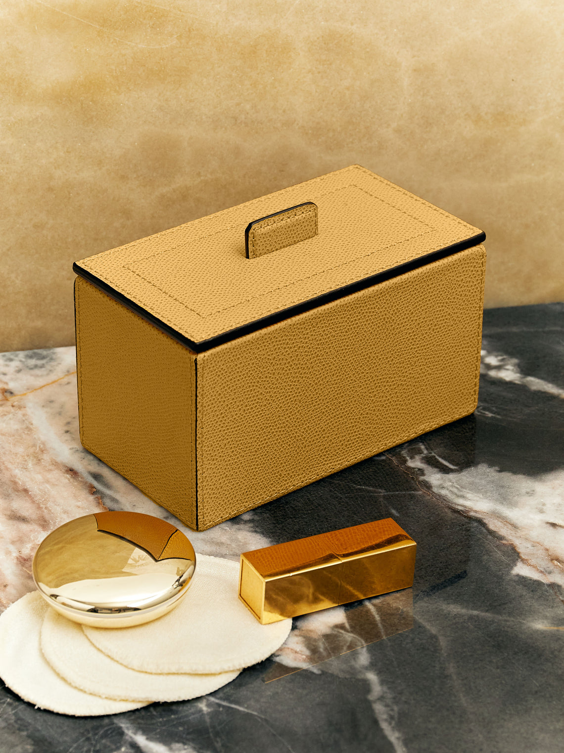 Giobagnara - Leather Makeup Pads Holder - Yellow - ABASK