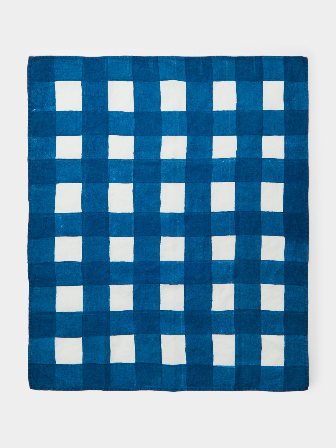 Gingham Hand-Painted Linen Tea Towels (Set of 2)