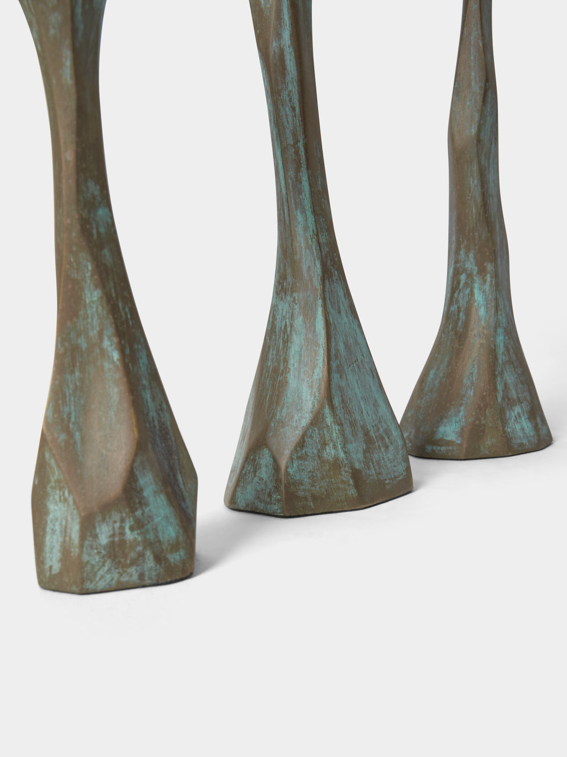 Viya - | Set of 3 | Forged Brass Candle Holders - Bronze - ABASK