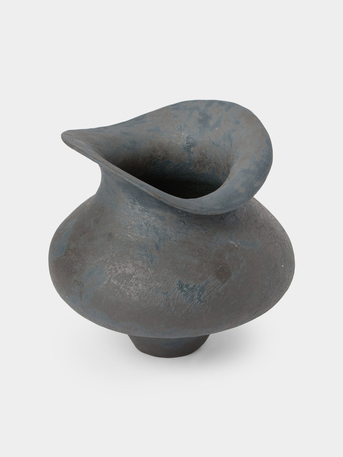 By Raffaella - Silvia Hand-Coiled Stoneware Vase (7in/18cm) - Gray - ABASK