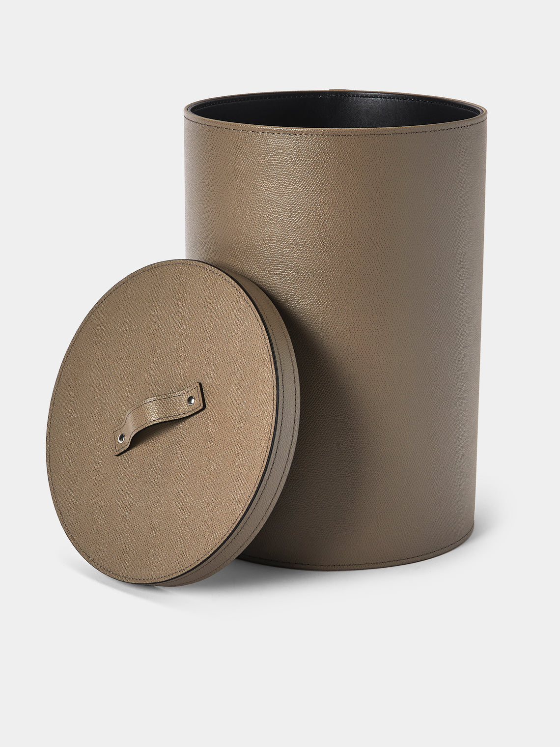 Pinetti - Leather Wastepaper Bin - Brown - ABASK