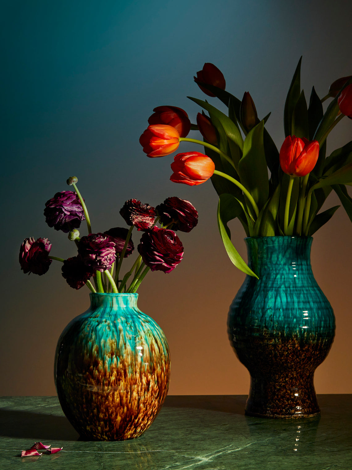 Antique and Vintage - 1960s Ombre Accolay Vase - Blue - ABASK