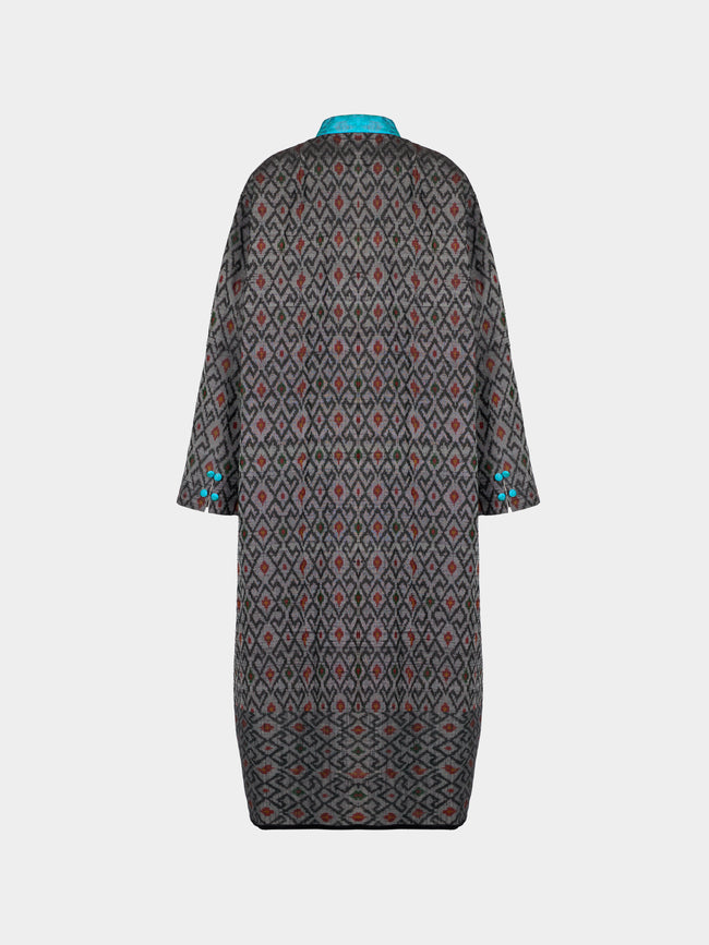 Nazzy Beglari - Hand-Loomed Ikat Cotton Reversible Chapan-Style Robe | One Size - Multiple - ABASK - 