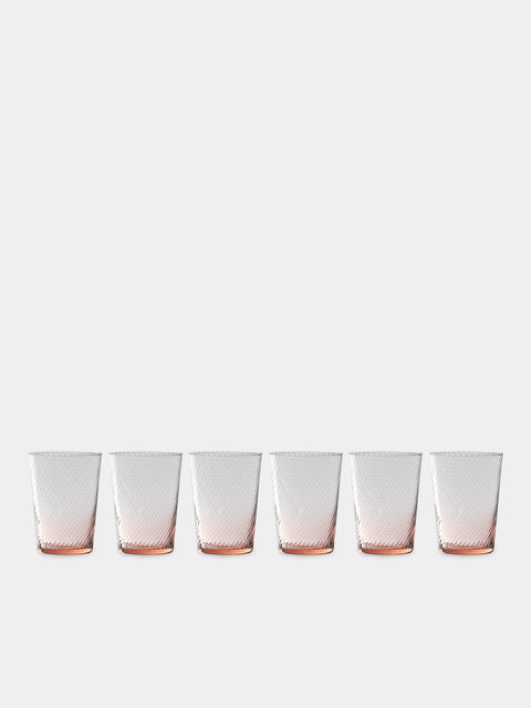 Mun Deluxe Brand Venezia - Torsé Hand-Blown Glass Highballs (Set of 6) - Pink - ABASK