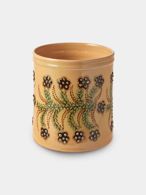 Poterie d’Évires - Flowers Hand-Painted Ceramic Utensil Pot - Cream - ABASK - 