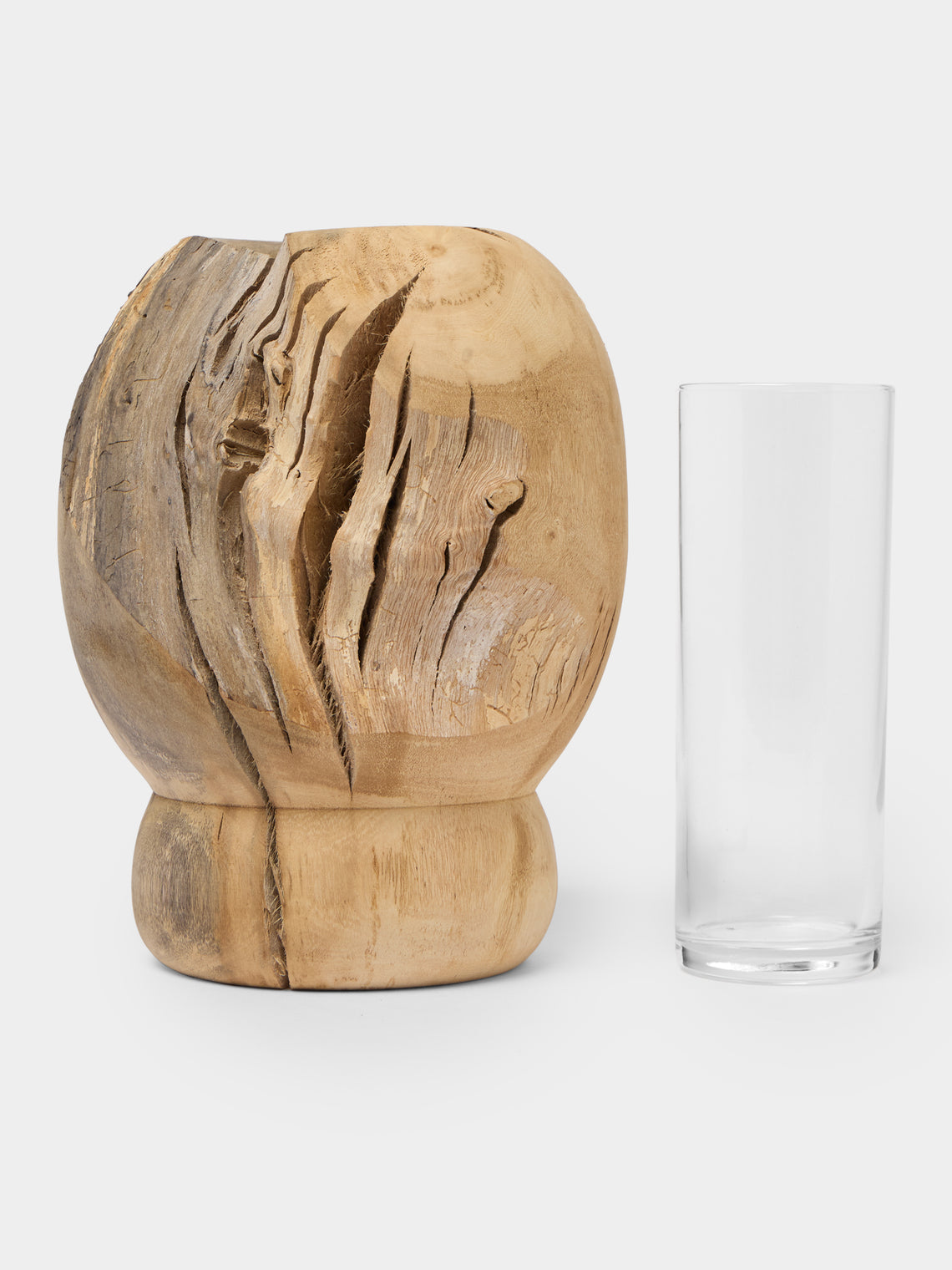 Thursday Furniture - Hand-Turned Fig Vase (7.5in/19cm) - Natural - ABASK