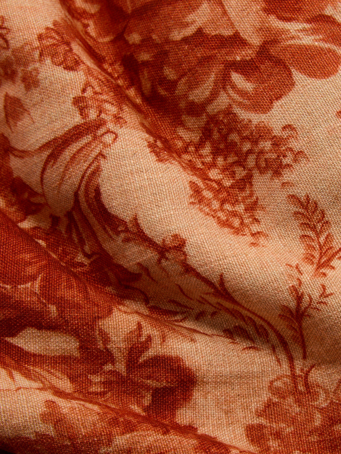 Borgo delle Tovaglie - Filo Rita Ruggine Embroidered Linen Rectangular Tablecloth (138in/3.5m) - Red - ABASK