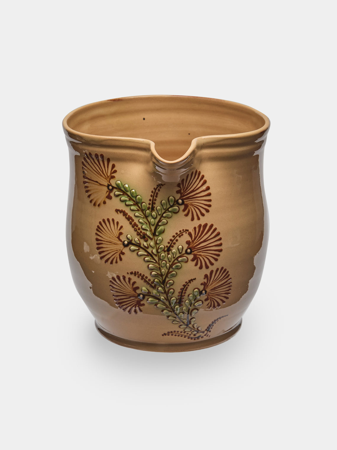 Poterie d’Évires - Flowers Hand-Painted Ceramic Jug (70.5oz/2L) - Cream - ABASK