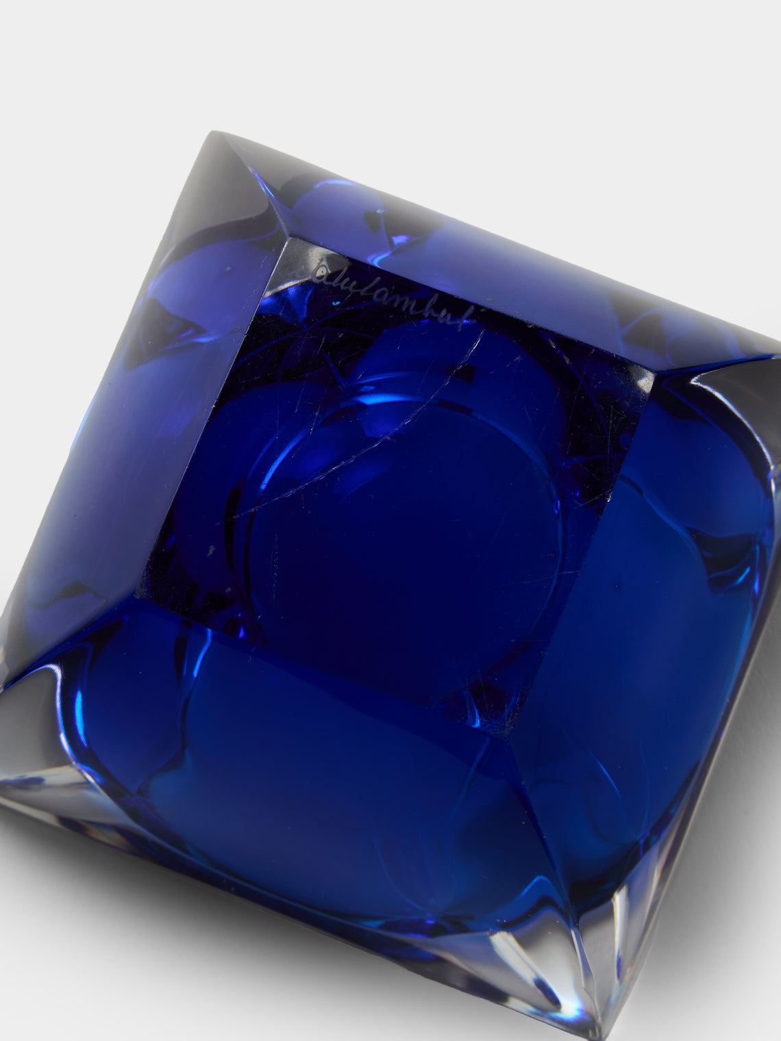 Antique and Vintage - 1970s Murano Glass Ashtray - Blue - ABASK