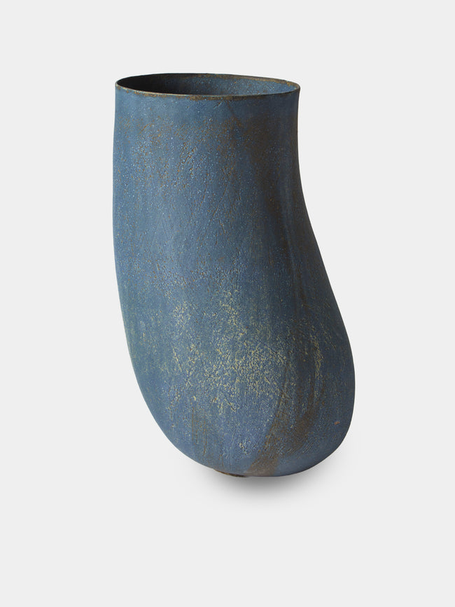 Linda Ouhbi - 39/2025 Hand-Built Stoneware Vase (15.5in/39cm) - Blue - ABASK - 