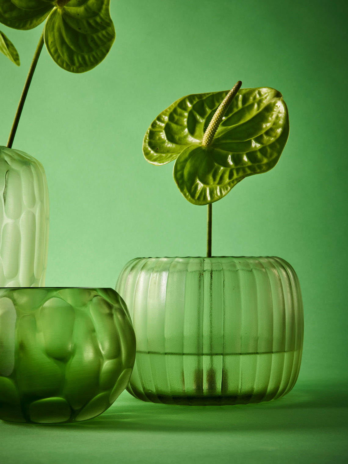 Micheluzzi Glass - Pozzo Verdino Coste Hand-Blown Murano Glass Vase (7in/18cm) - Green - ABASK