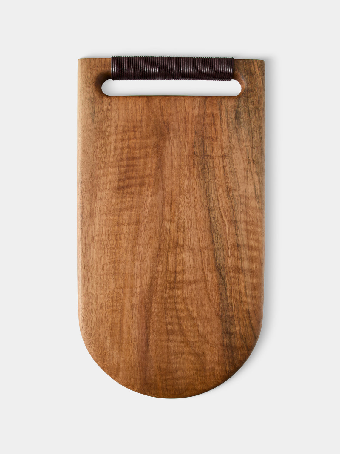 Lucas Castex - Hand-Carved Wood Serving Board with Leather Handles - Brown - ABASK - 