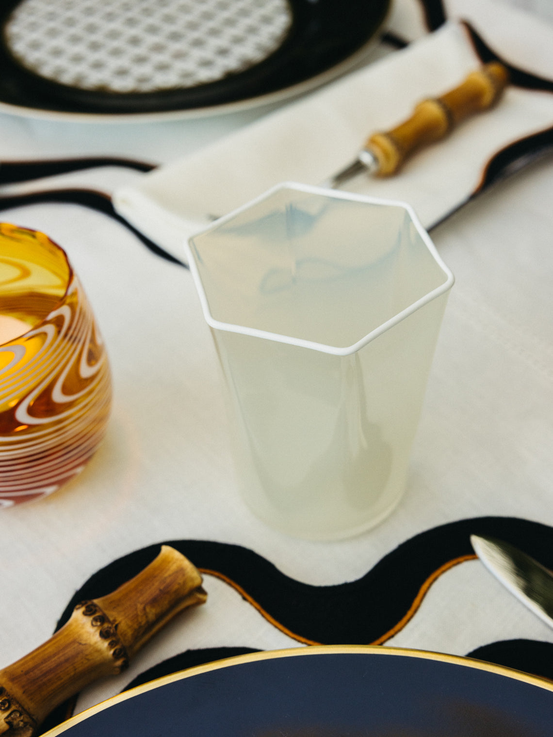 Cosima Swayze - Hex Hand-Blown Glass Tumbler - Yellow - ABASK