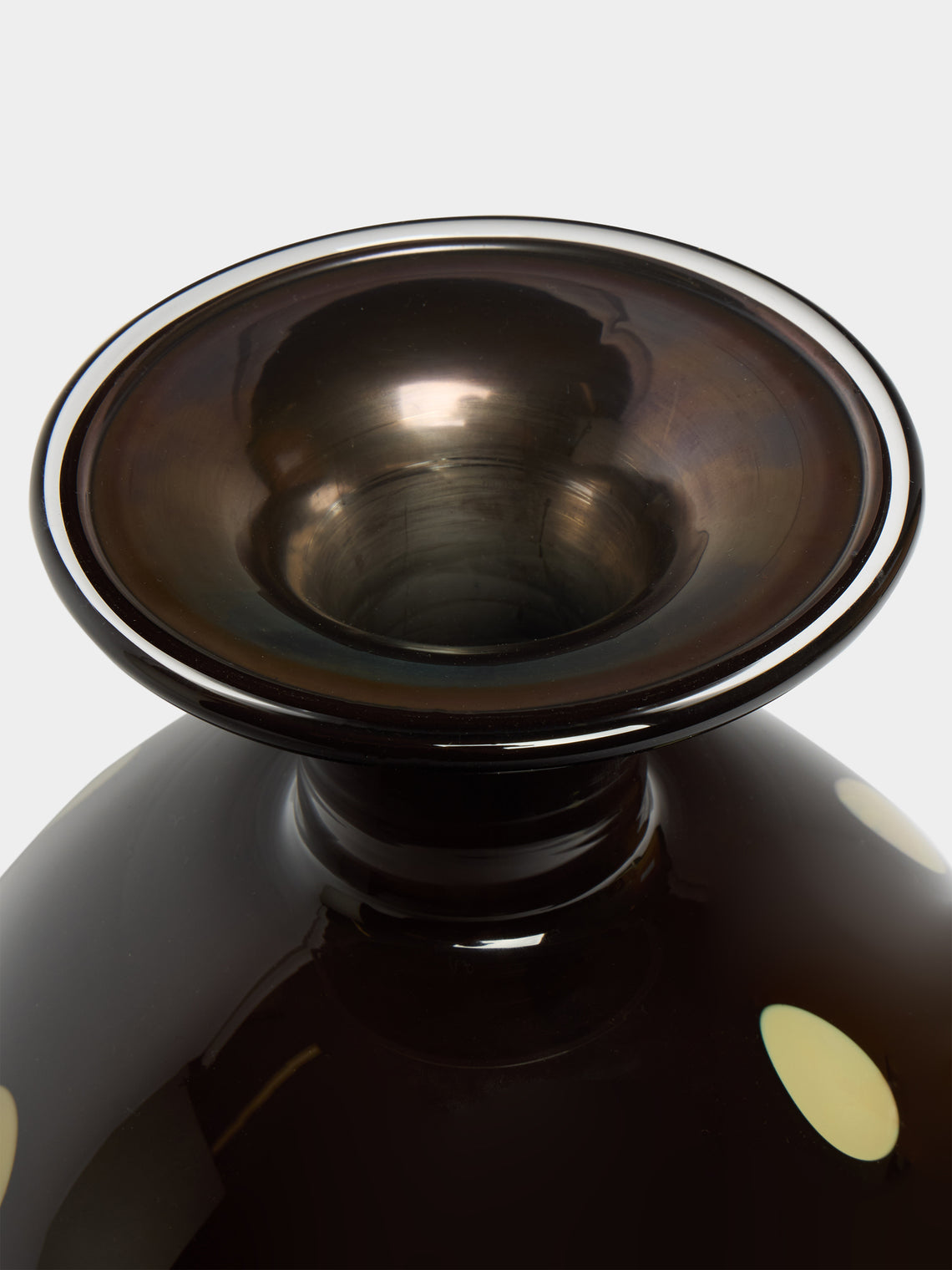 Martyn Thompson Studio - Penny Spotted Hand-Blown Glass Vase (12.5in/32cm) - Black - ABASK