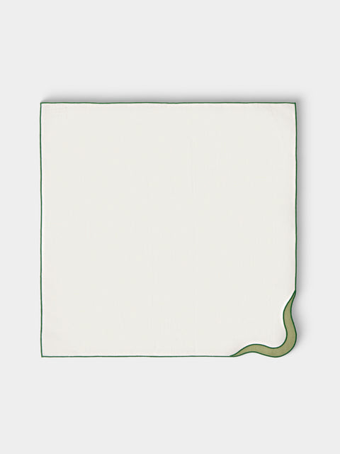 Cosima Swayze - | Set of 4 | x Los Encajeros Wave Linen Napkins - White - ABASK - 