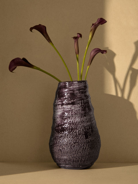 Peter Speliopoulos Projects - Hand-Thrown Stoneware Vase (13.5in/34.5cm) - Brown - ABASK