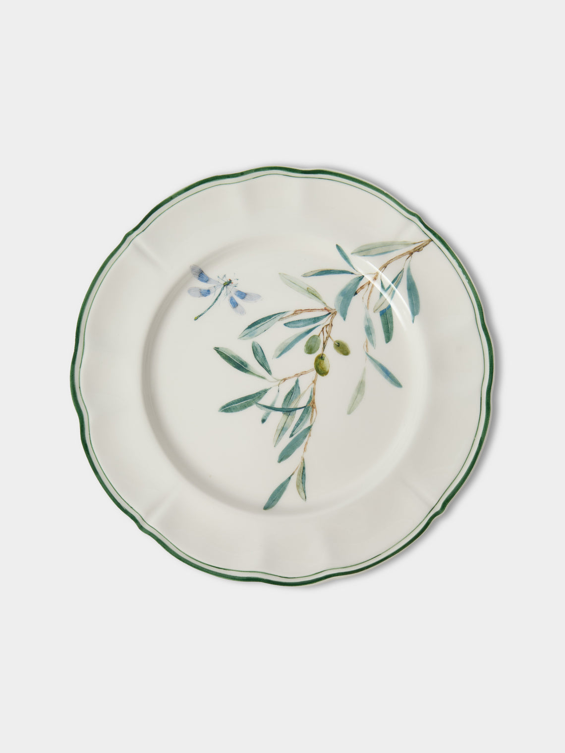 Laboratorio Paravicini - | Set of 6 | Ulivi Ceramic Dessert / Salad Plates (9in/23cm) - Green - ABASK