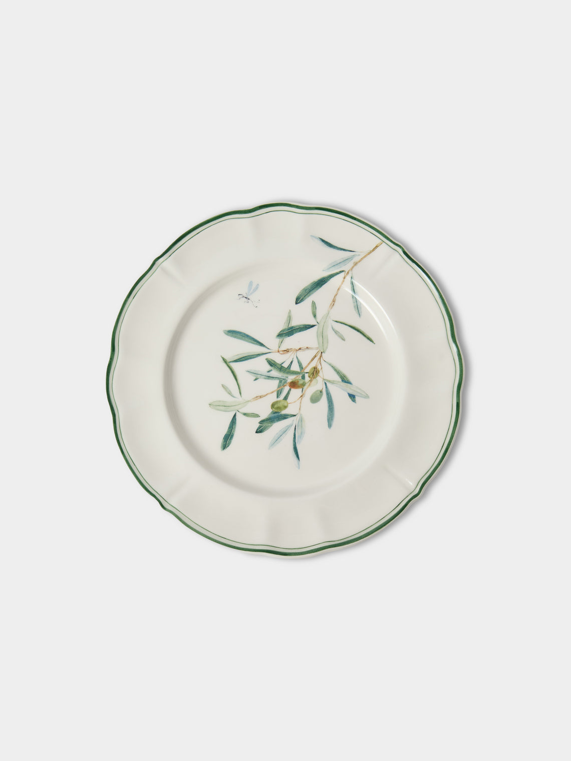 Laboratorio Paravicini - | Set of 6 | Ulivi Ceramic Dessert / Salad Plates (9in/23cm) - Green - ABASK