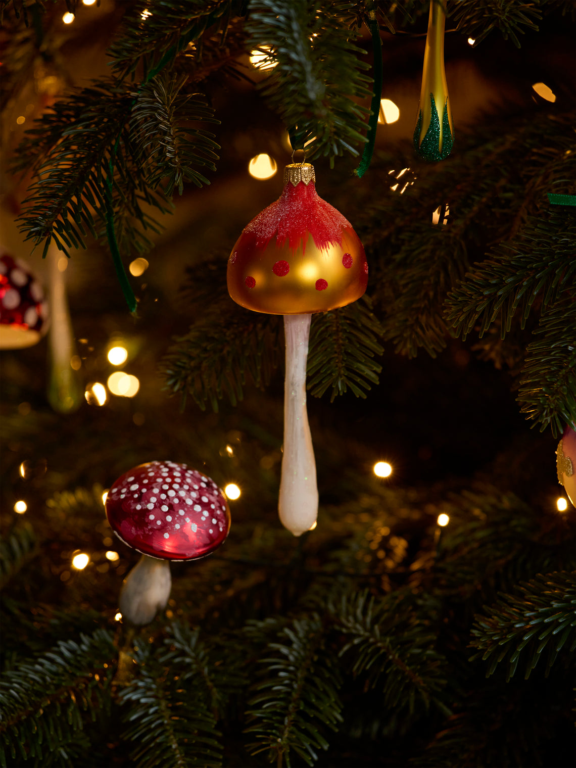 ABASK Decorations - Mushroom Hand-Blown Glass Baubles (Set of 8) - Multiple - ABASK